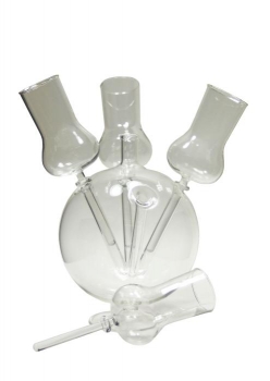 Kugel mit 4 Gläsern (ohne Stand) mundgeblasen, inkl. passendem Spitzkork